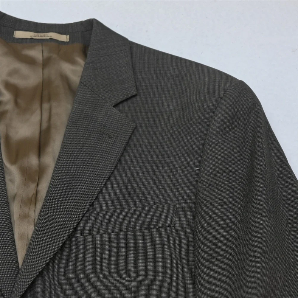 Joseph Abboud 36S 30x30 Brown Sharkskin 100% Wool Mens Jacket Pants Suit_3